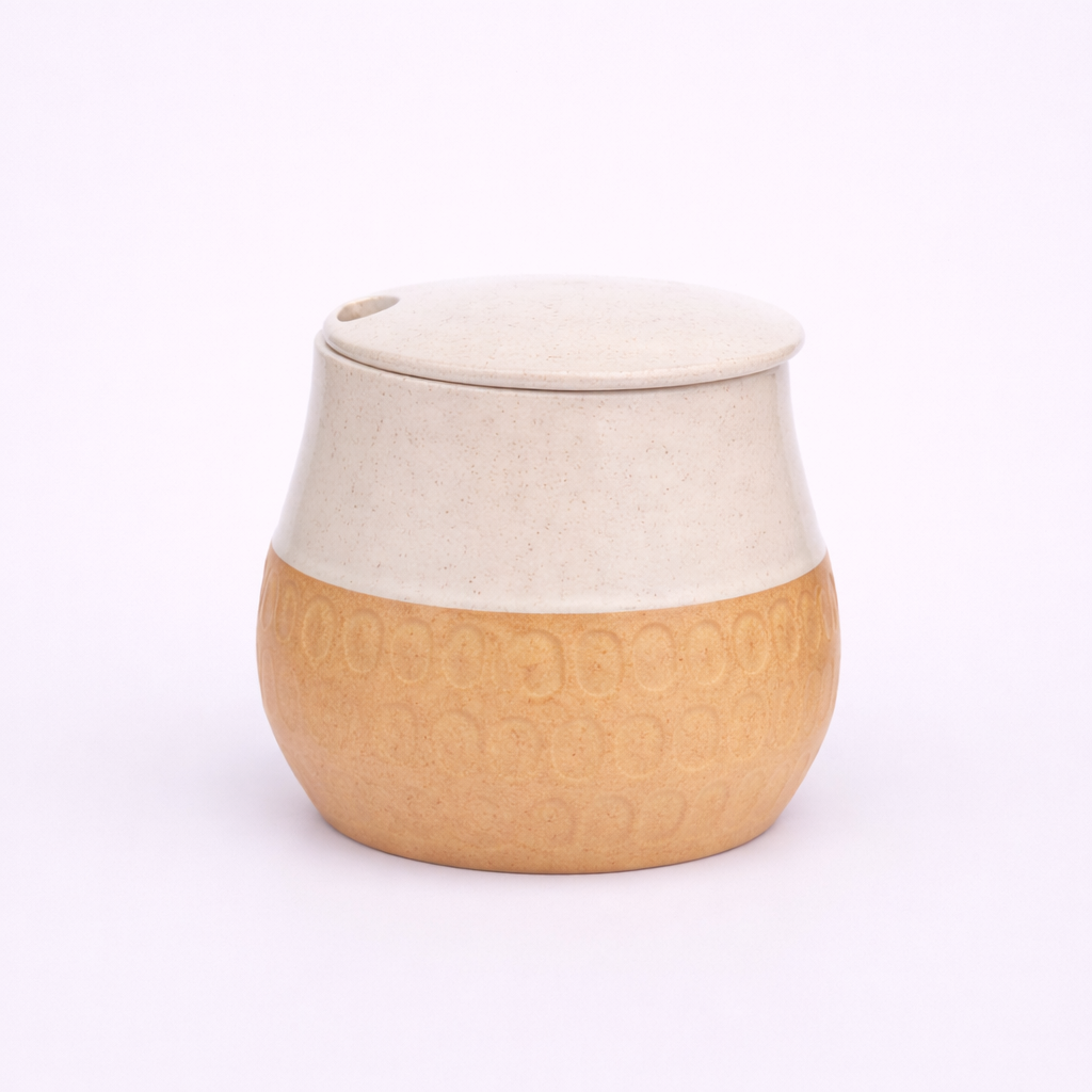 ceramic, ethical, handmade, Bottom Hammering Sugar Pot