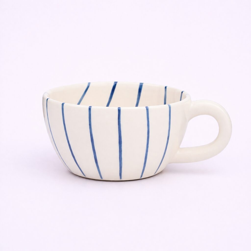 Stripe Painted Handled Bowl - Image 2