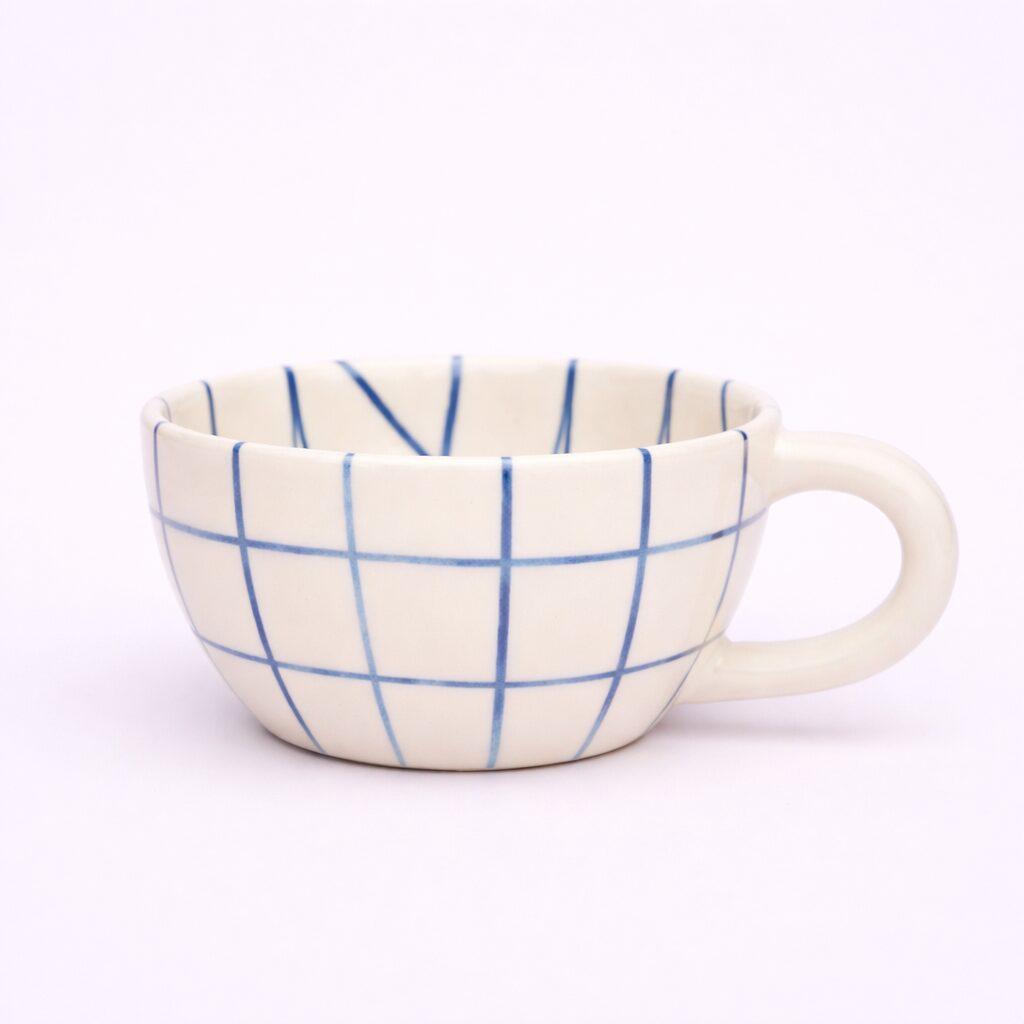 Stripe Painted Handled Bowl - Image 3