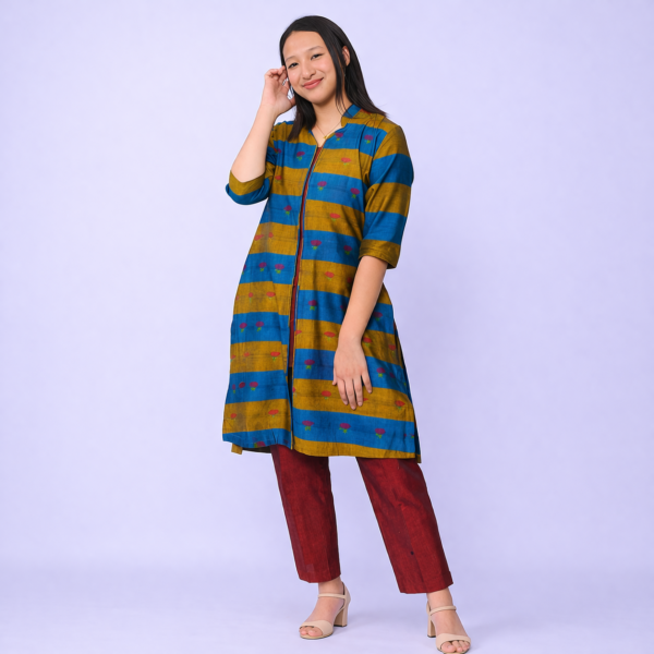 hand stitched, dhaka stripe set