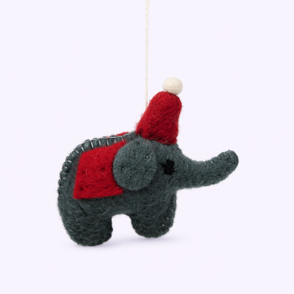 felt hanging, home decor, sustainable, handcrafted, Felt Elephant Hanging