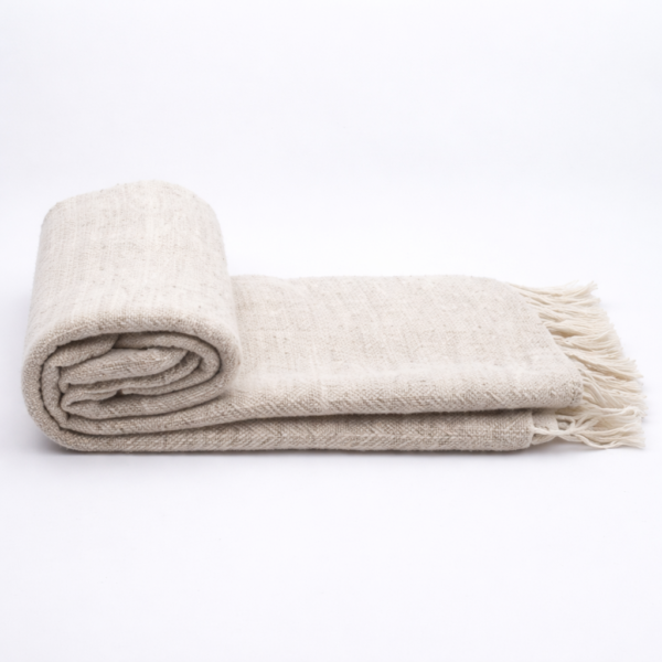 handwoven, sustainable, eco friendly, throw, blanket, home decor, Nettle & Pashmina Throw