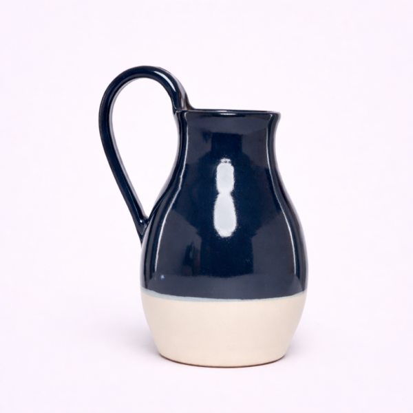 ceramic vase, sustainable, handcrafted, home decor, Handled Two colour tone ceramic vase