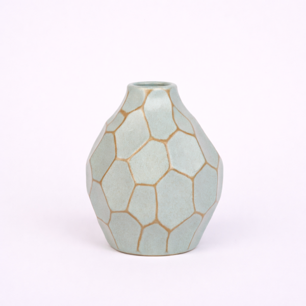 Ball Diamond Unglazed Ceramic Vase, ceramic vase, sustainable, handcrafted, home decor