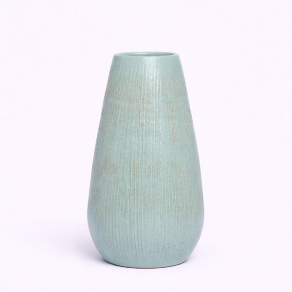 ceramic vase, sustainable, handcrafted, home decor, Combed Round Bottom Base Ceramic Vase