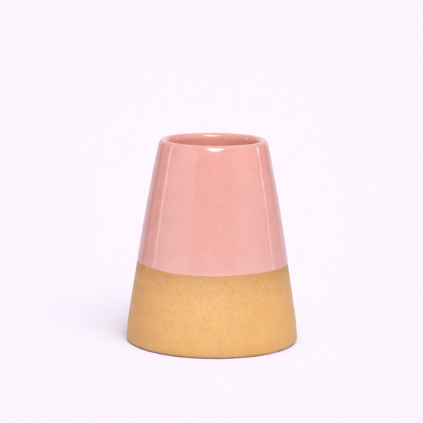 ceramic vase, sustainable, handcrafted, home decor, Bottom Unglazed Cone Shaped Ceramic Vase