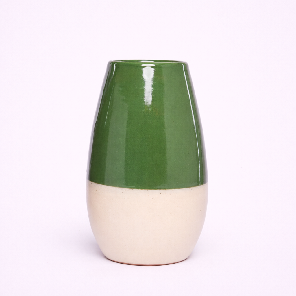 ceramic vase, sustainable, handcrafted, home decor, Two Colour Tone Cylinder Ceramic Vase