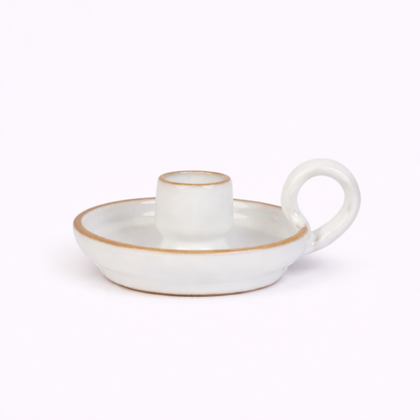 ceramic, handcrafted, sustainable, Handled taper Holder