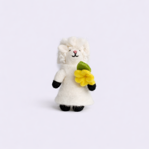 sustainable, handcrafted, felt doll, felt, home decor, gifting, Sheep Bride Doll