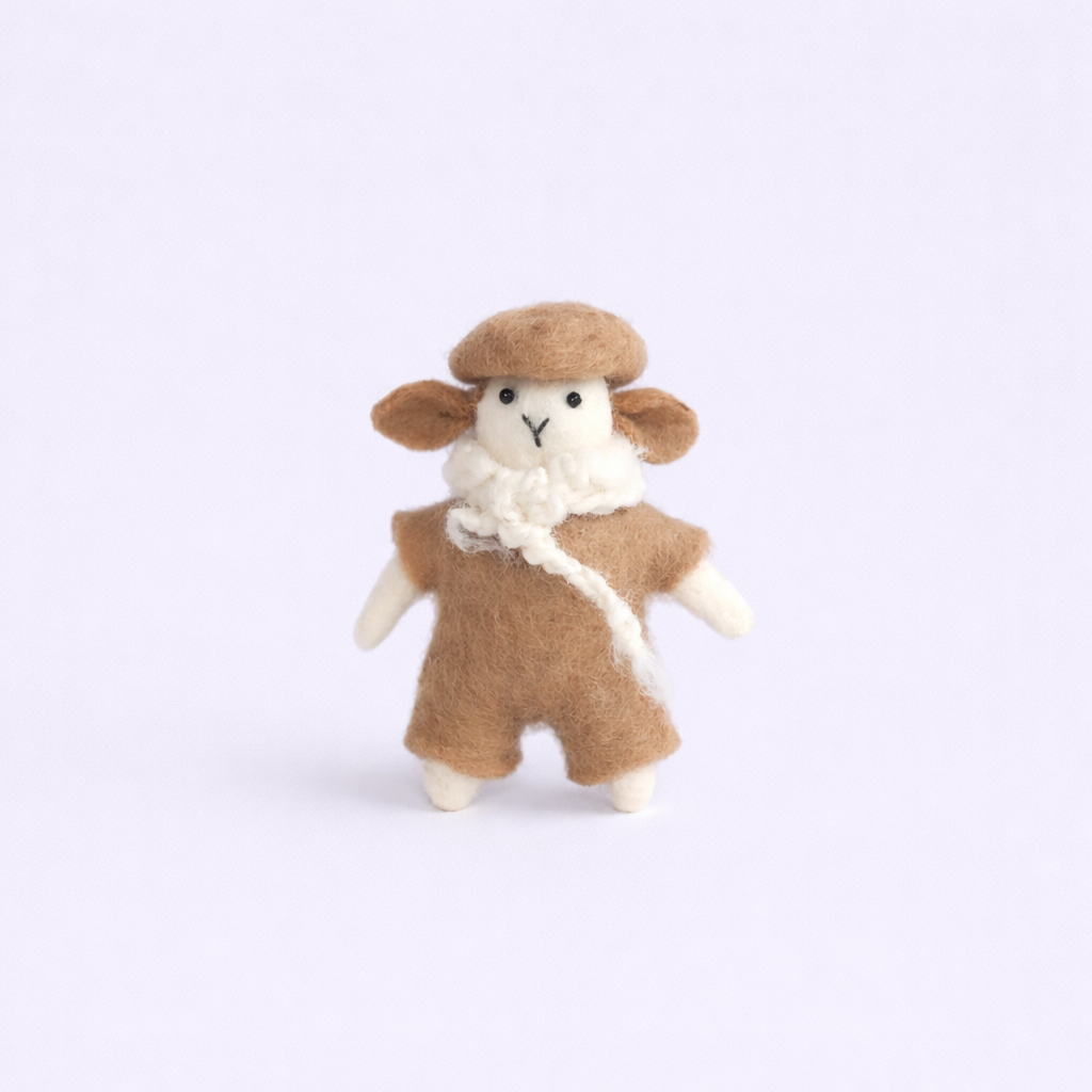 sustainable, handcrafted, felt doll, felt, home decor, gifting, Sheep Male Straight Leg Doll