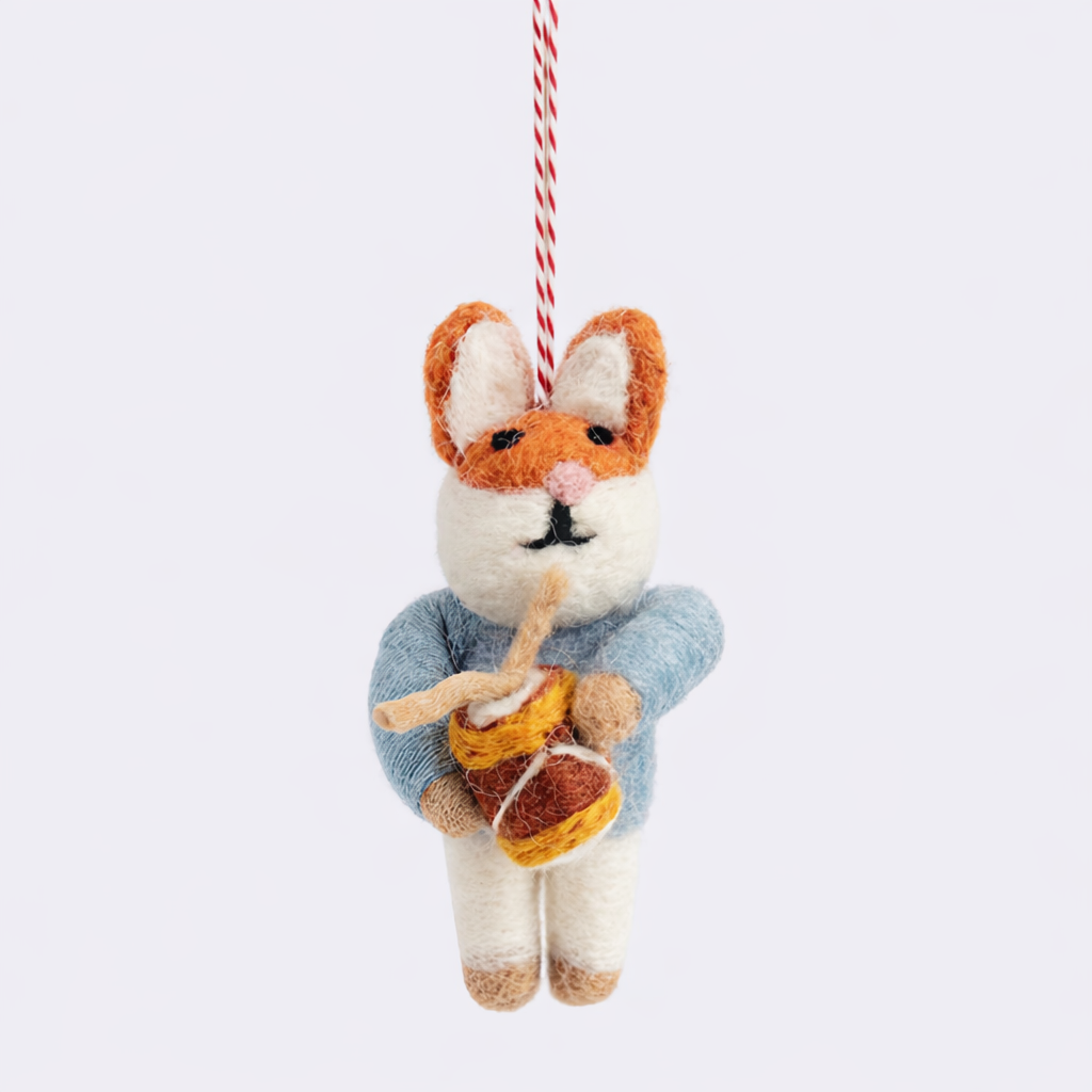 felt hanging, home decor, sustainable, handcrafted, Orange Mouse Hanging