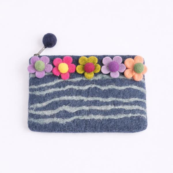 felt, handcrafted, sustainable, purse, eco friendly, Stripe Purse