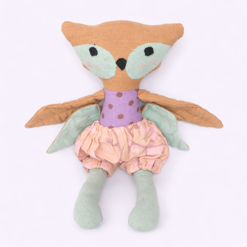soft toys, owl doll with pant, handcrafted, sustainable