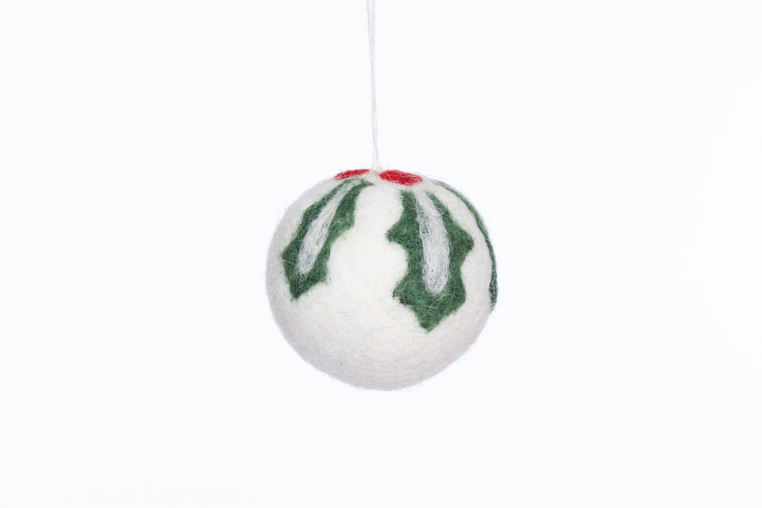 sustainable, ethical, handcrafted, eco friendly, home decor, christmas , felt leaf bauble