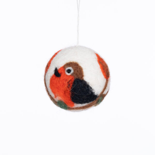sustainable, ethical, handcrafted, eco friendly, home decor, christmas , felt bird bauble