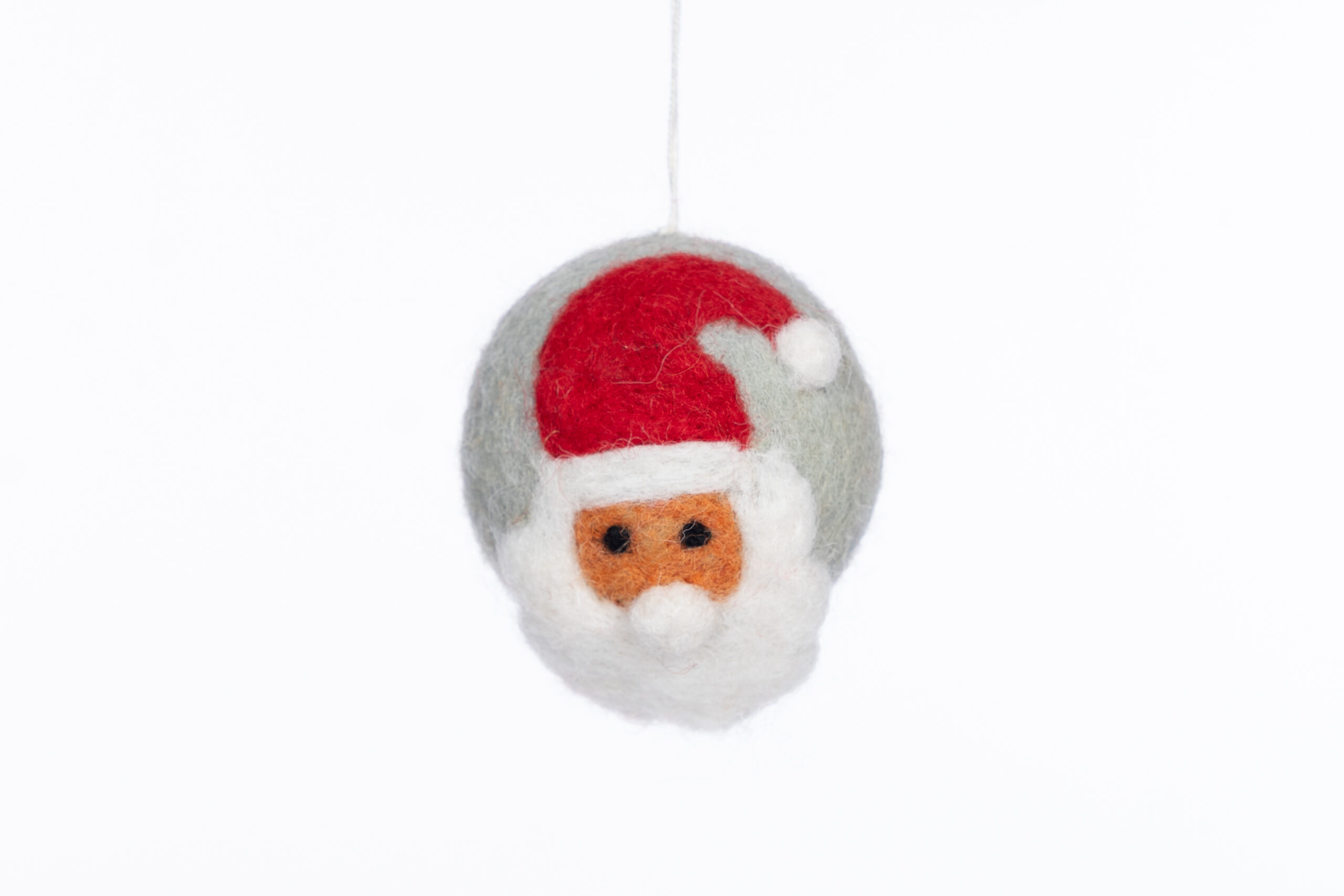 sustainable, ethical, handcrafted, eco friendly, home decor, christmas , Felt santa Bauble
