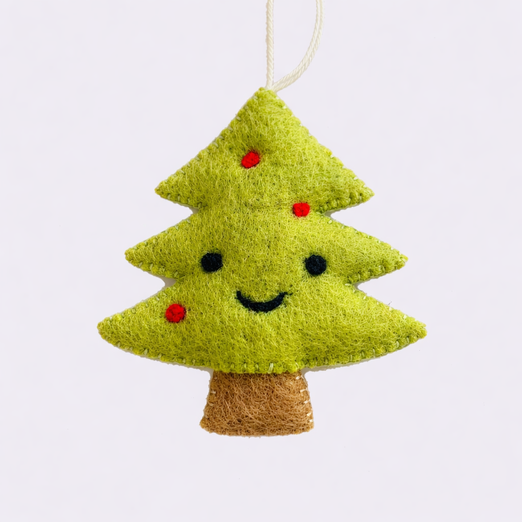 felt hanging, home decor, sustainable, handcrafted, christmas tree hanging