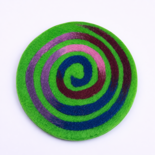 home decor, sustainable, handcrafted, placemat, Felt Spiral Round Placemat