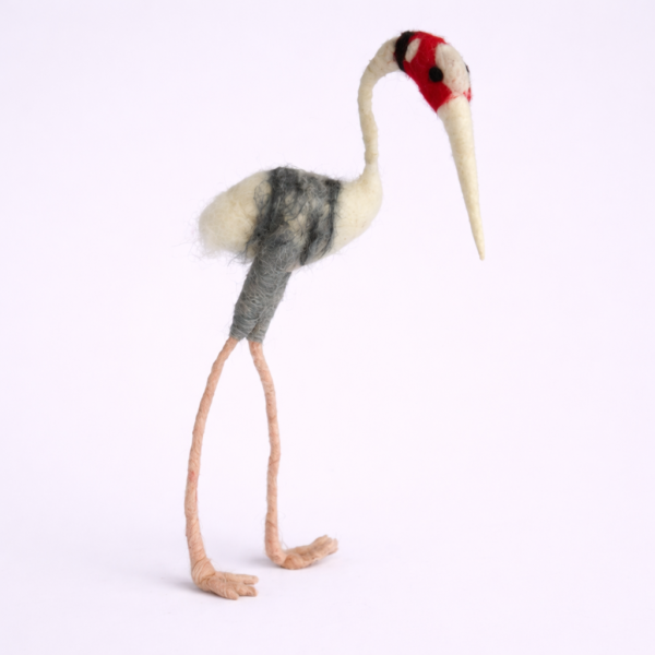 felt toy, decorative, handcrafted, sustainable, home decor, Felt Crane Toy