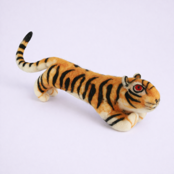 felt toy, decorative, handcrafted, sustainable, home decor, decorative felt tiger