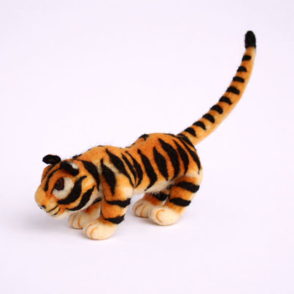 felt toy, decorative, handcrafted, sustainable, home decor, Felt Tiger
