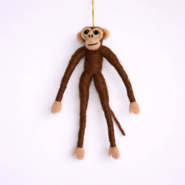 felt toy, decorative, handcrafted, sustainable, home decor, Felt Monkey Toy