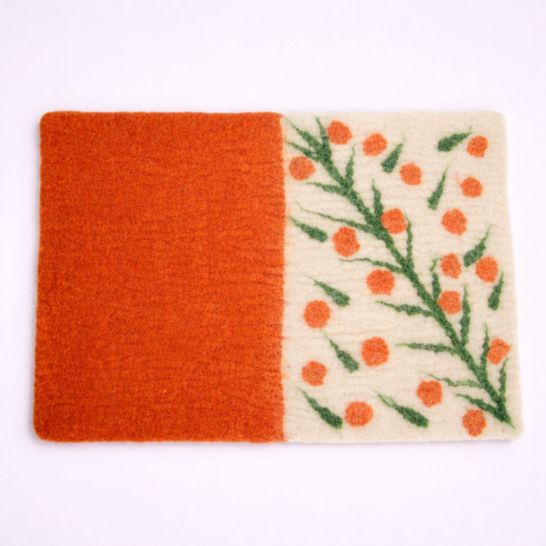 home decor, sustainable, handcrafted, placemat, felt placemat