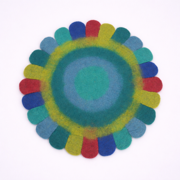 home decor, sustainable, handcrafted, placemat, Felt Round Sun Placemat