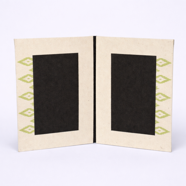 handmade, lokta paper, eco friendly, sustainable, Dhaka All Over Printed Double Photo Frame