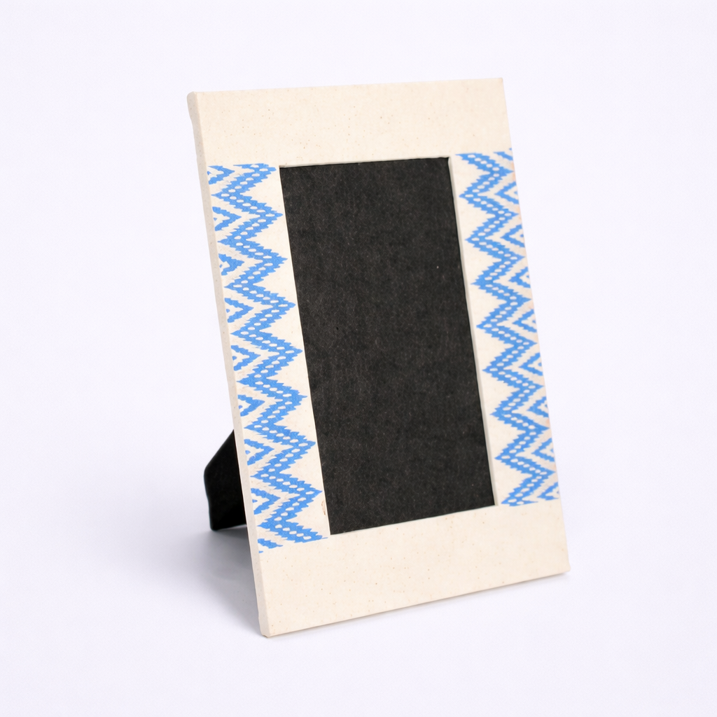 handmade, lokta paper, eco friendly, sustainable, Dhaka Boarder Printed Photo Frame