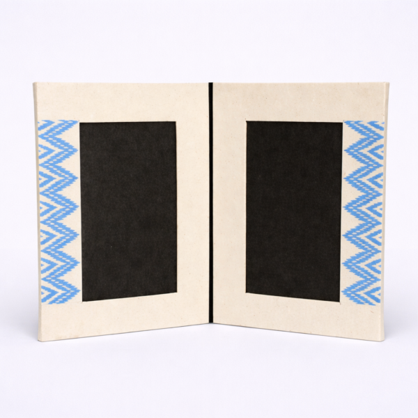 handmade, lokta paper, eco friendly, sustainable, Dhaka Boarder Printed Double Photo Frame