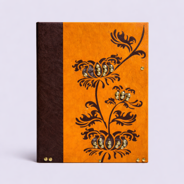 Orange Floral Notebook, notebook, sustainable, eco friendly, stationery, handcrafted