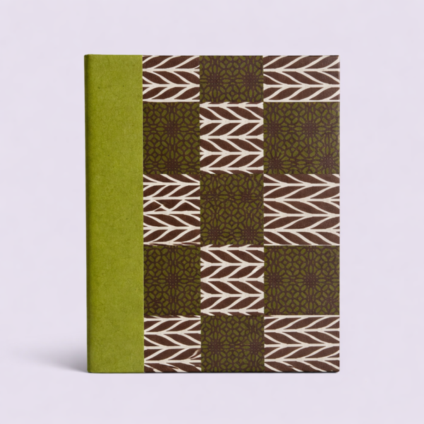 Green Pattern Notebook, notebook, sustainable, eco friendly, stationery, handcrafted