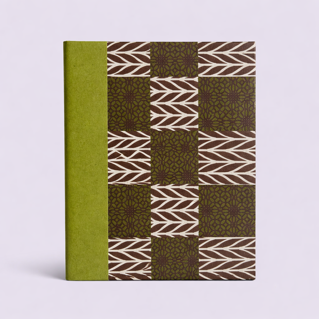 Green Pattern Notebook, notebook, sustainable, eco friendly, stationery, handcrafted