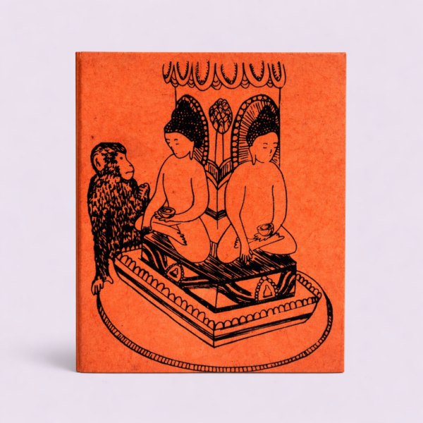 Orange Figure Art Notebook, notebook, sustainable, eco friendly, stationery, handcrafted