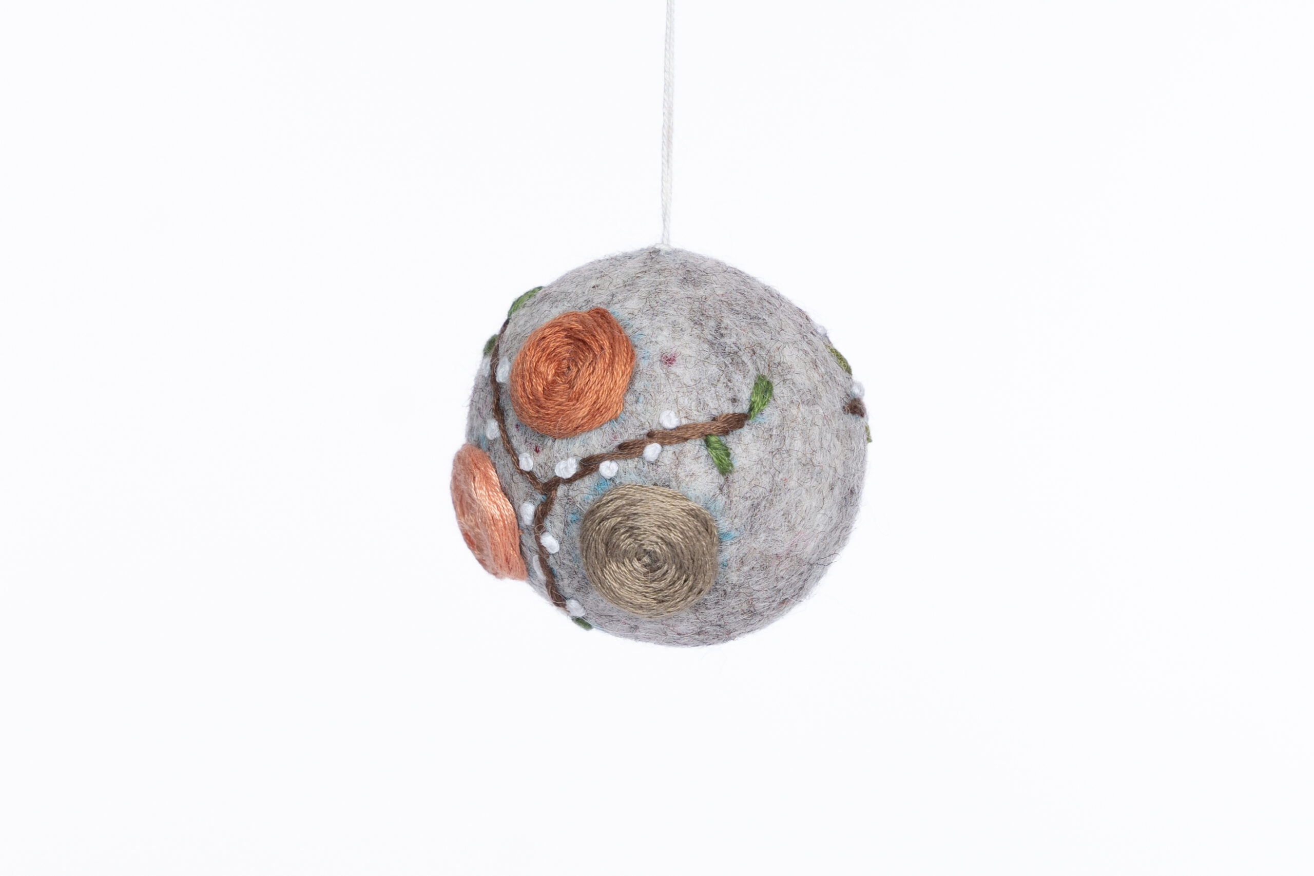 sustainable, ethical, handcrafted, eco friendly, home decor, christmas , sustainable, ethical, handcrafted, eco friendly, home decor, christmas , Felt Flower Bauble