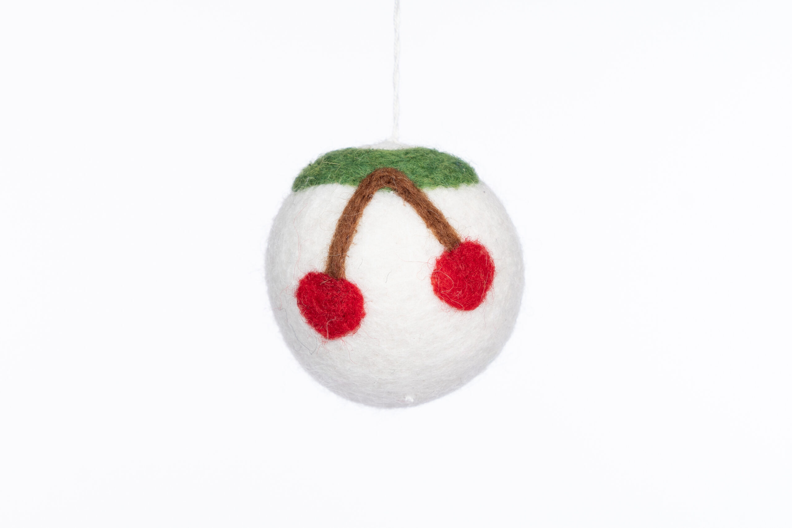 sustainable, ethical, handcrafted, eco friendly, home decor, christmas , Felt Cherry Bauble