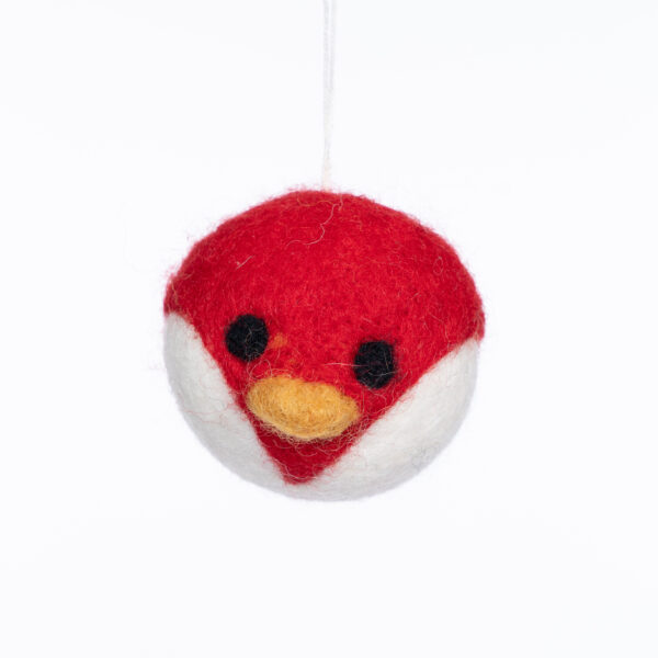 sustainable, ethical, handcrafted, eco friendly, home decor, christmas , Felt Bird Eye Bauble