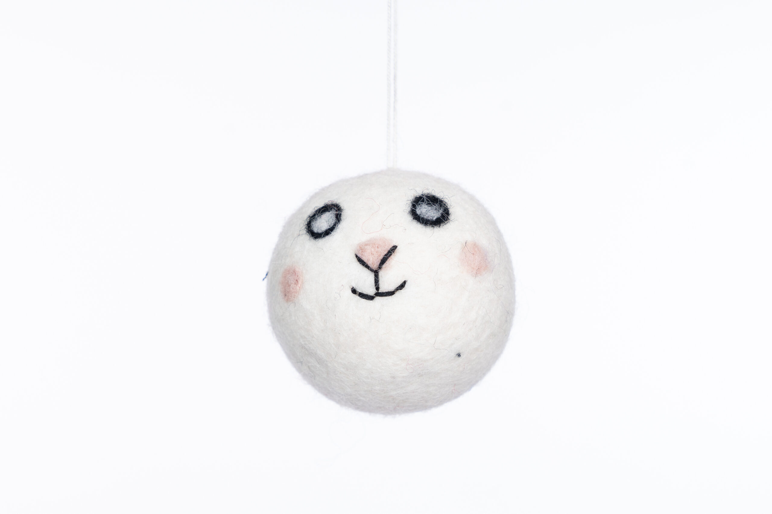 sustainable, ethical, handcrafted, eco friendly, home decor, christmas , felt sheep bauble