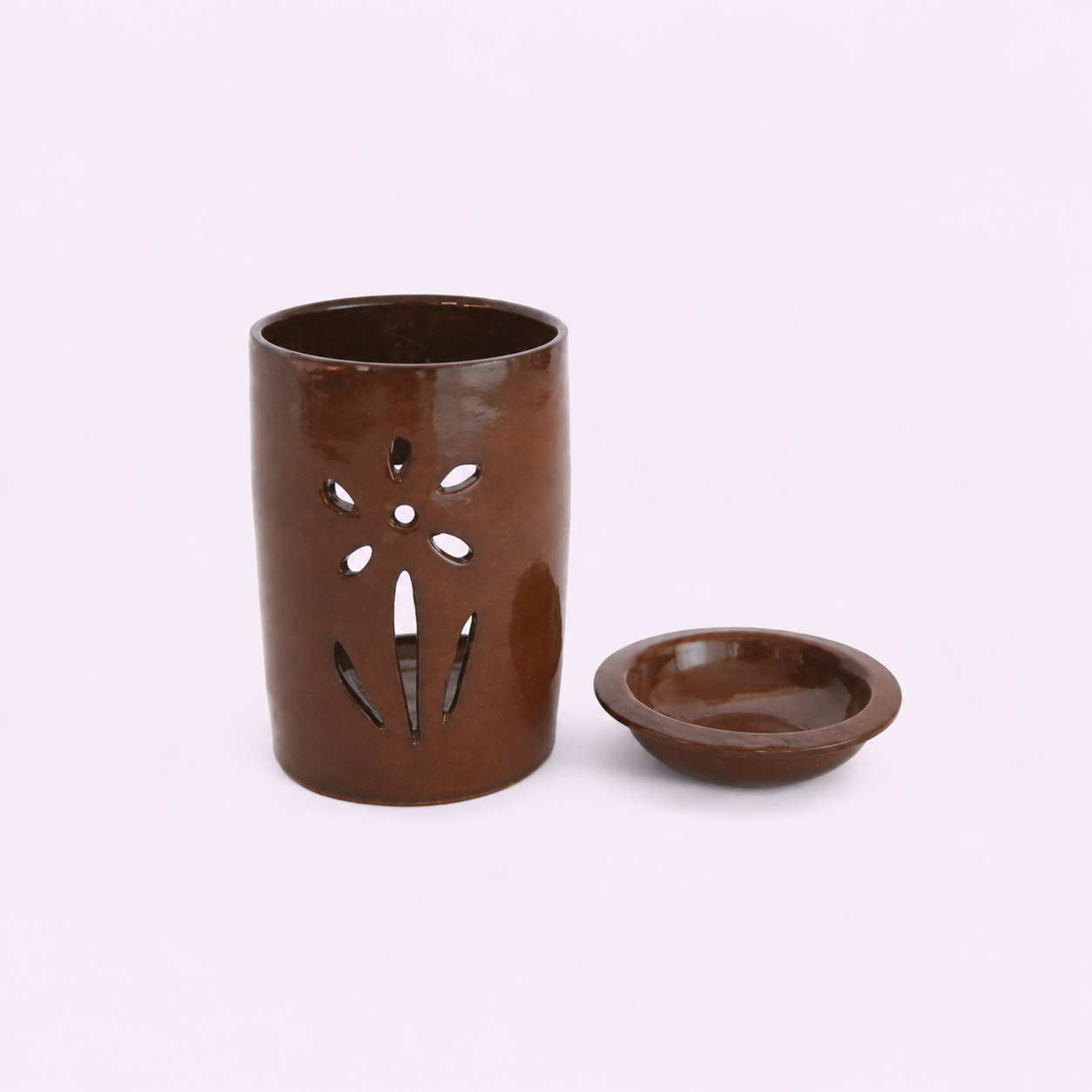 Earthenware Ceramic Cylinder Design Aroma Pot