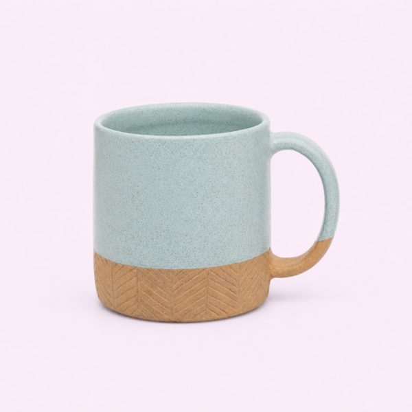 handcrafted, ceramic, sustainable, ethical, Bottom Chevron Pattern Mug